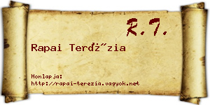Rapai Terézia névjegykártya